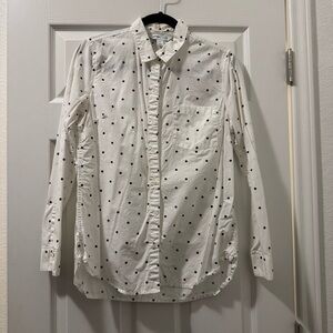 Old Navy Cream Shirt with Black Polka Dots